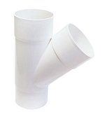 Тройник водосточной трубы 80/45  MUROL,белый (фото)