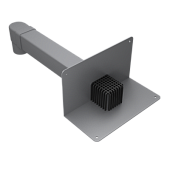 ПВХ воронка парапетная TERMOCLIP 100х100 мм, 650 мм с отводом и листоуловителем (фото)